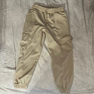 Girls Tan Cargo Jogger Stretchtech Pants